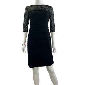 Adrianna Papell Lace‎ Band Pleated Dress - Size 4